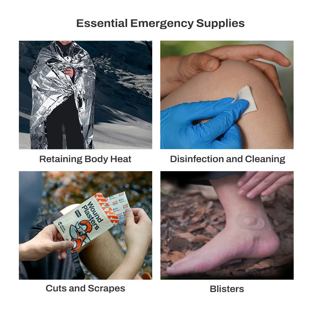 Portable Compact First Aid Kit Waterproof for Minor Cuts Scrapes Sprains Burns Ideal for Home Car Travel Camping