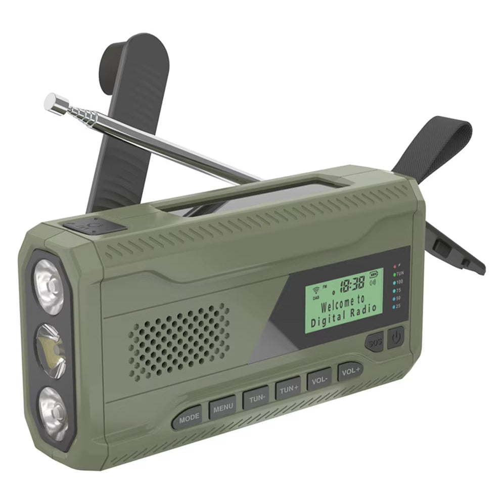 Hand Crank Radio with Flashlight BT Speaker Solar Radio Rechargeable Emergency Weather Radio for Outdoor Camping Emergency