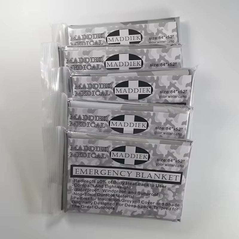 Emergency Thermal Blanket Lightweight Folding Water Resistant Windproof Sunshade Reusable Portable Poncho Camping Mat Cover