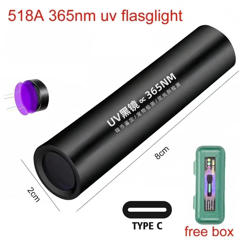 12/21/51 LED Protable UV Flashlight Black Light 395 NM Ultraviolet Torch Blacklight Detector for Dog Urine Pet Stain and Bed Bug