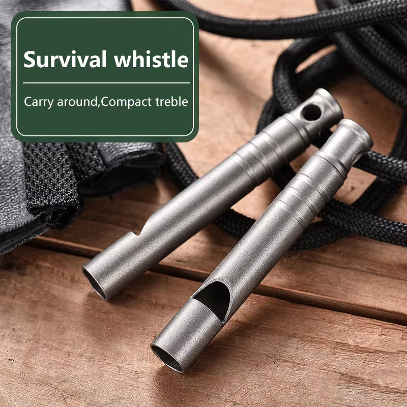 Titanium Whistle Emergency Whistle with Lanyard Safety Survival Whistle Ultralight Camping Whistle Hiking Outdoors Emergency