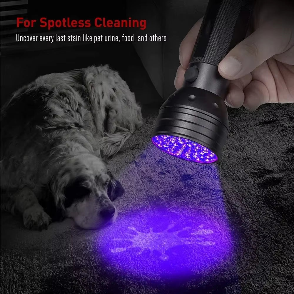 12/21/51 LED Protable UV Flashlight Black Light 395 NM Ultraviolet Torch Blacklight Detector for Dog Urine Pet Stain and Bed Bug