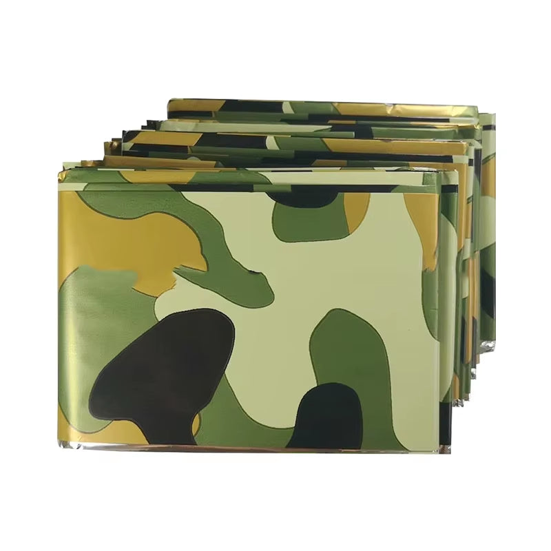 Emergency Thermal Blanket Lightweight Folding Water Resistant Windproof Sunshade Reusable Portable Poncho Camping Mat Cover