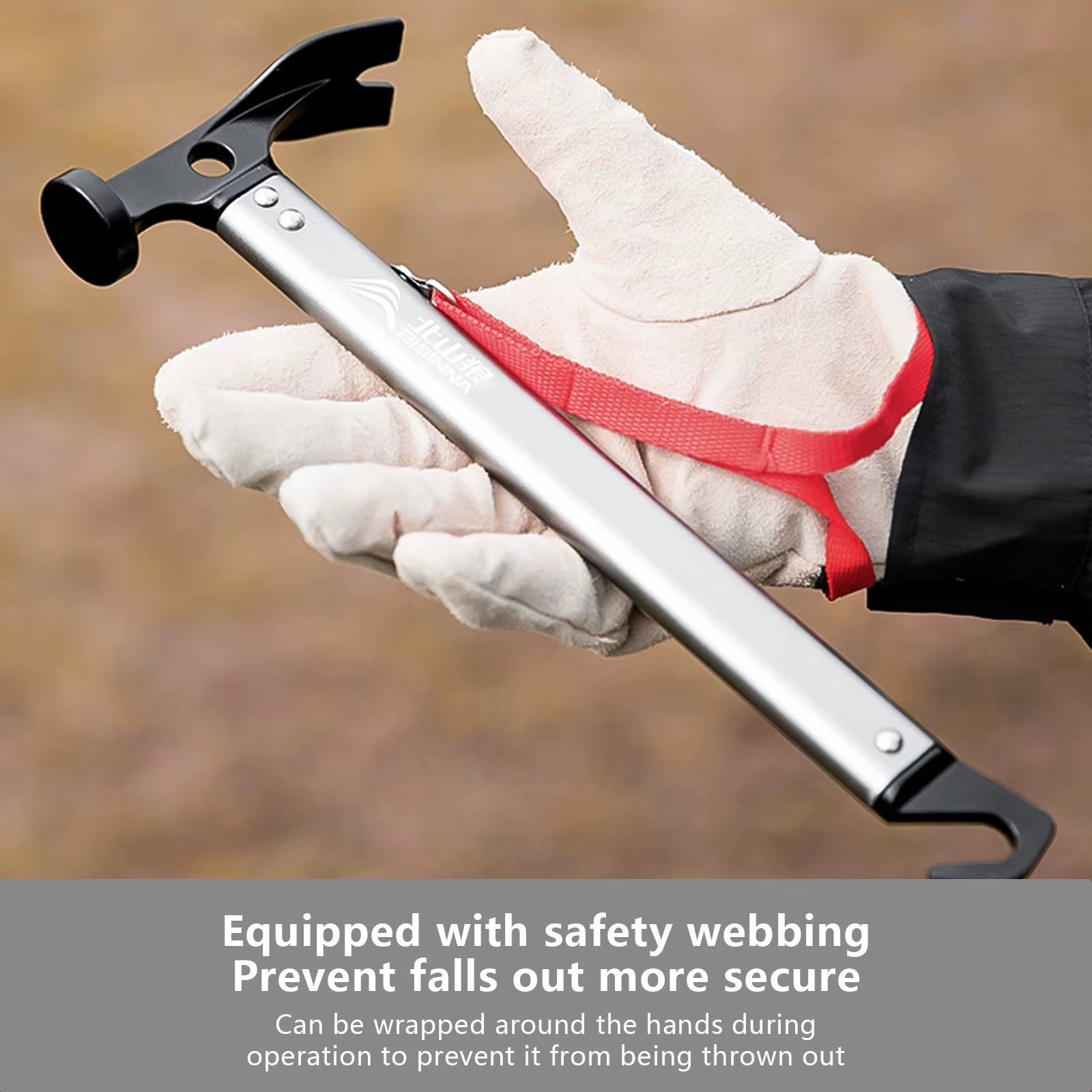 Multi-Functional Camping Hammer Outdoor Tent Stakes Multi-Tool with Alumimum Alloy Handle Ultralight Camping Supplies