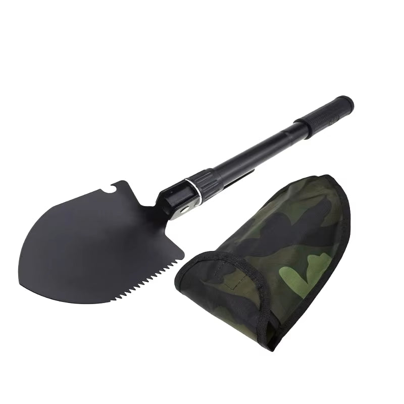Multifunctional Folding Shovel for Camping Garden Snow Removal Telescopic Survival Spade Militaryoutdoor Hiking Backpacking Tool