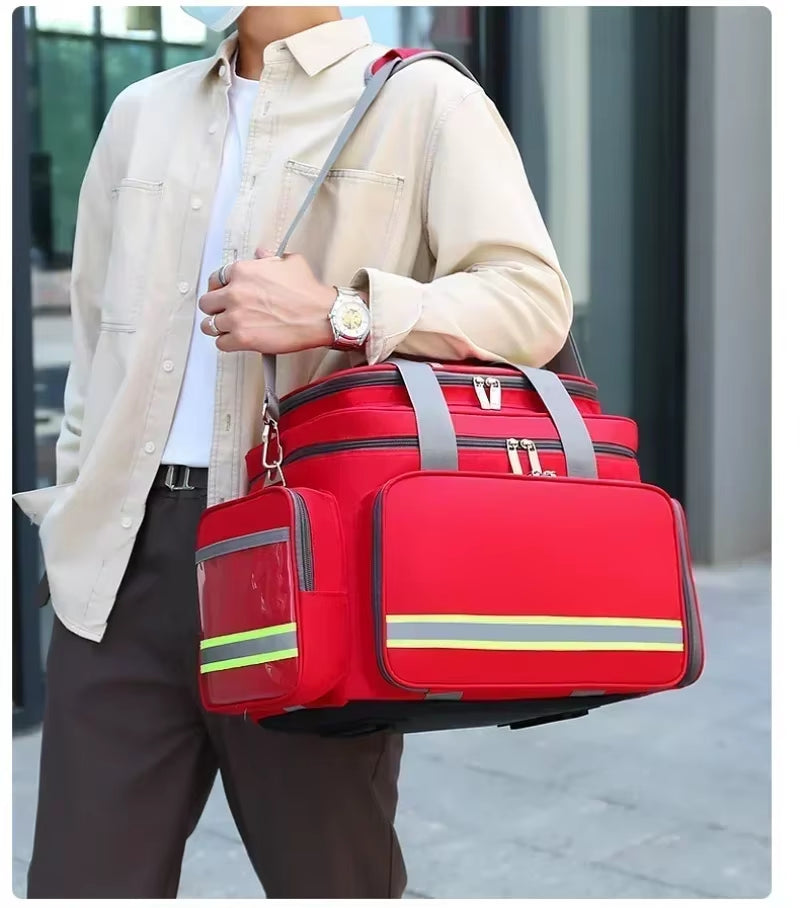 First Aid Medical Bag Outdoor Emergency Rescue Large Capacity Bag Empty Waterproof Reflective Oxford Multi-Pocket Travel Bags