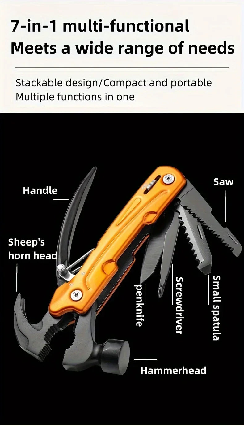 7-In-1 Stainless Steel Multi-Tool Hammer