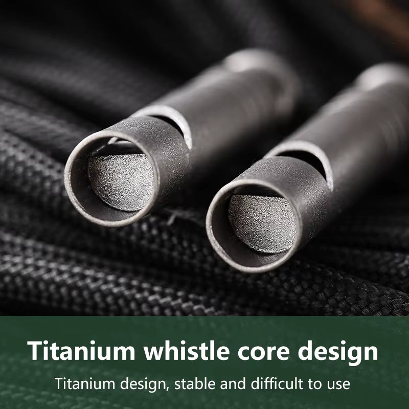 Titanium Whistle Emergency Whistle with Lanyard Safety Survival Whistle Ultralight Camping Whistle Hiking Outdoors Emergency