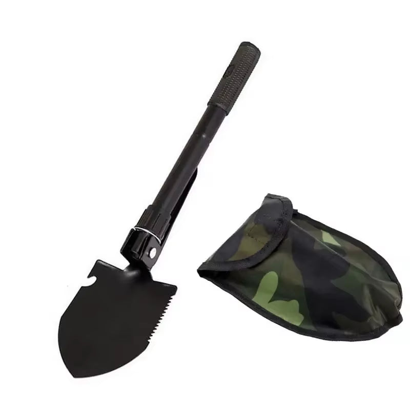 Multifunctional Folding Shovel for Camping Garden Snow Removal Telescopic Survival Spade Militaryoutdoor Hiking Backpacking Tool
