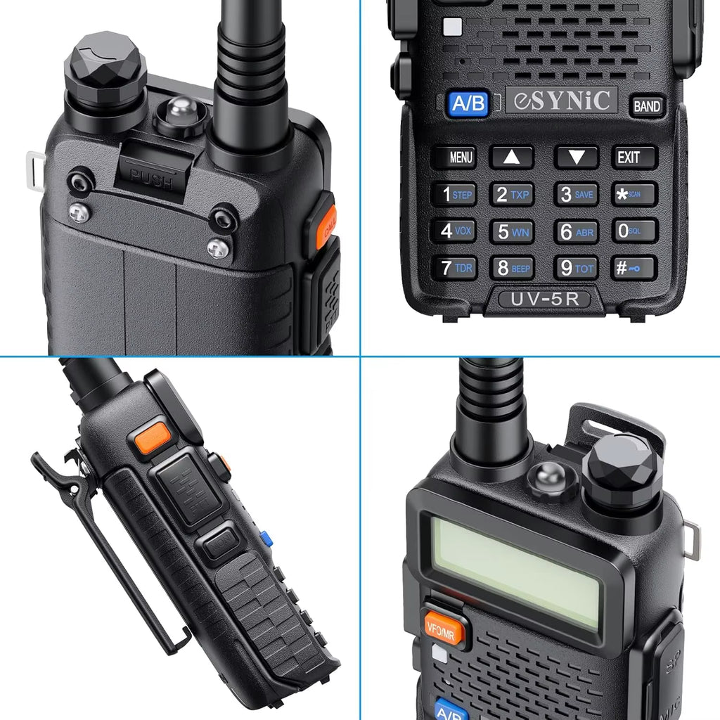 Professional UV-5R Two-Way Radio Walkie Talkie Dual Band UHF VHF Radio+Earpiec for Outdoor with LED Display Channel Encryption