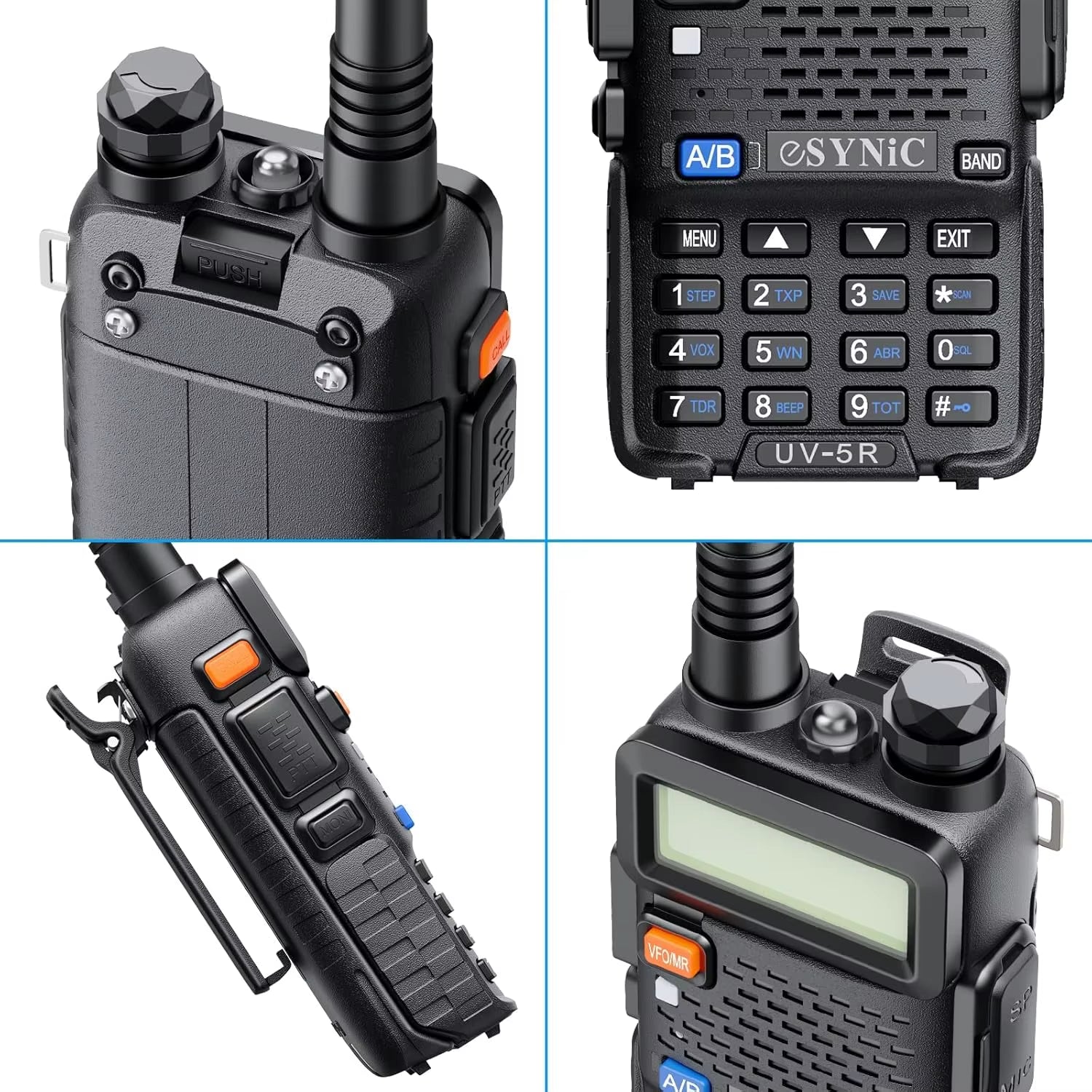 Professional UV-5R Two-Way Radio Walkie Talkie Dual Band UHF VHF Radio+Earpiec for Outdoor with LED Display Channel Encryption