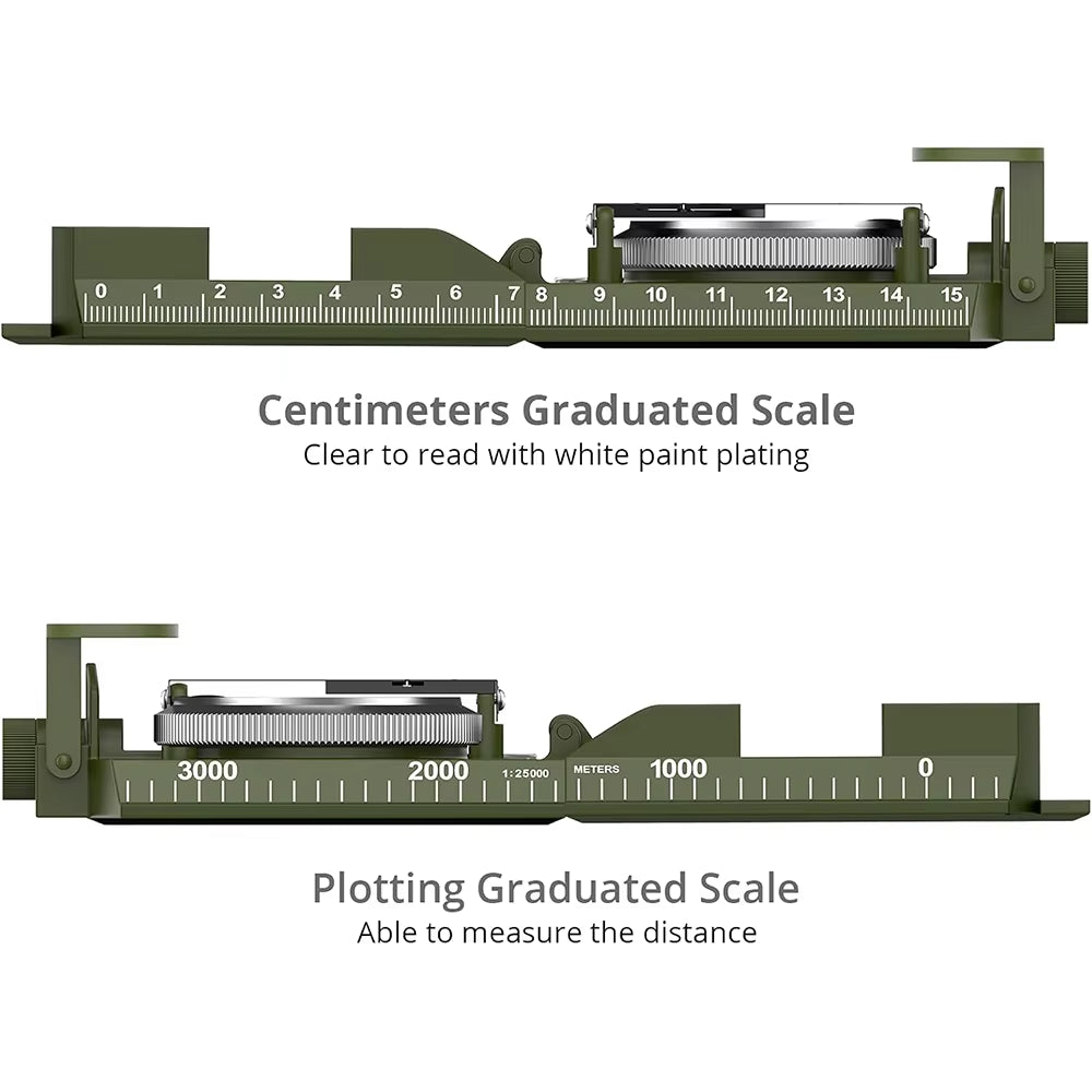 Mulitifunctional High Precision Outdoor Survival Military Compass Camping Waterproof Metal with Fluorescent Geological Compass